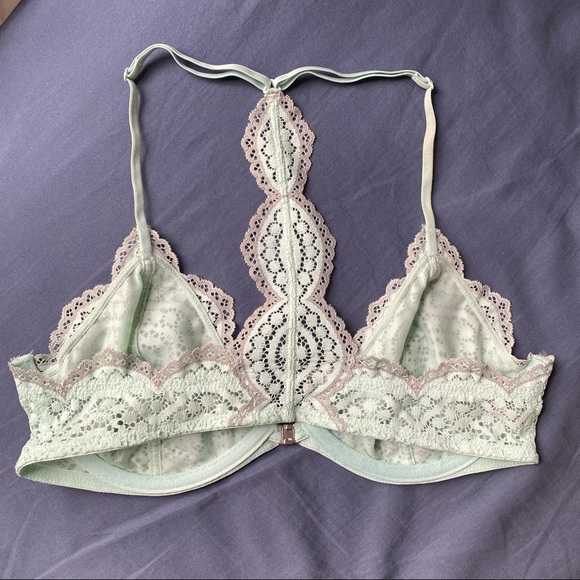 FREE PEOPLE BLUE LACE UNDERWIRE RACER BACK BRA - Picture 2 of 10